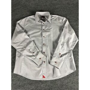 UNTUCKit Mens Large Wrinkle Free Gray Cotton Button Down Shirt Long Sleeve L